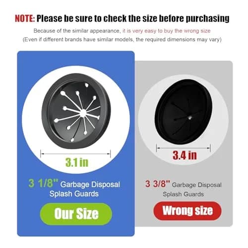 Dincerpen 2 Pcs Garbage Disposal Splash Guard 8 cm (3.15 inches) | Prevents Splashes & Reduces Noise thumbnail 2