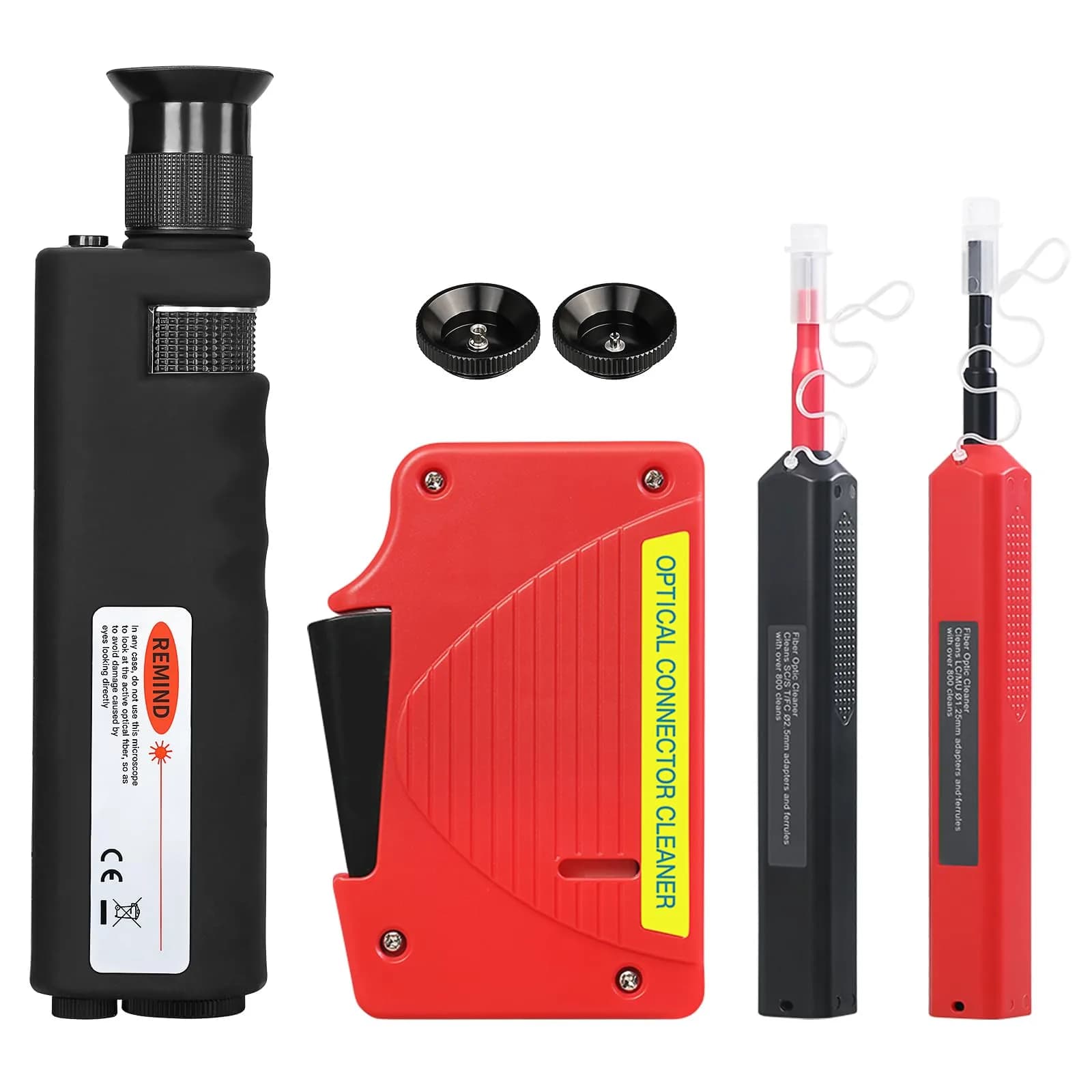 BAOSHLA 4-Pack Fiber Optic Microscope 400X | Portable Inspection Tool with 2.5mm & 1.25mm Adapters - main product image
