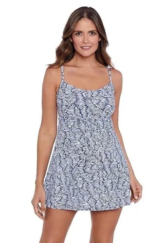 ShapeSolver Women's Empire Swimdress, Shifting Shapes | Flattering Tummy Control & Soft Cups thumbnail 1