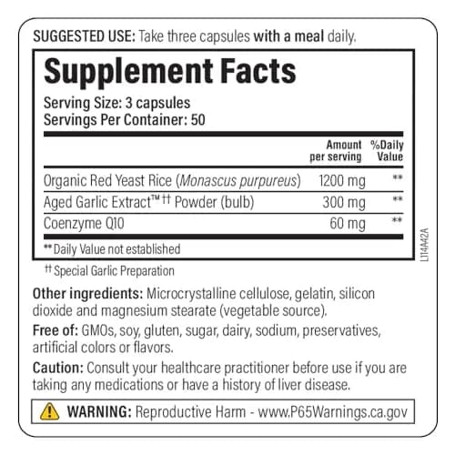 Kyolic Aged Garlic Extract Formula 114 - Red Yeast Rice & CoQ10 thumbnail 2