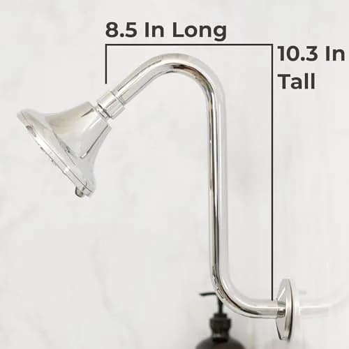 JS Jackson Supplies 10.5 Inch S-Shaped Shower Arm Extension with Flange | Chrome Finish thumbnail 5