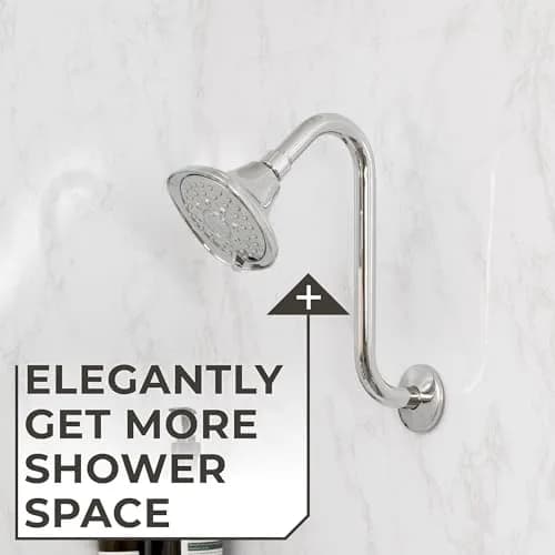 JS Jackson Supplies 10.5 Inch S-Shaped Shower Arm Extension with Flange | Chrome Finish thumbnail 7