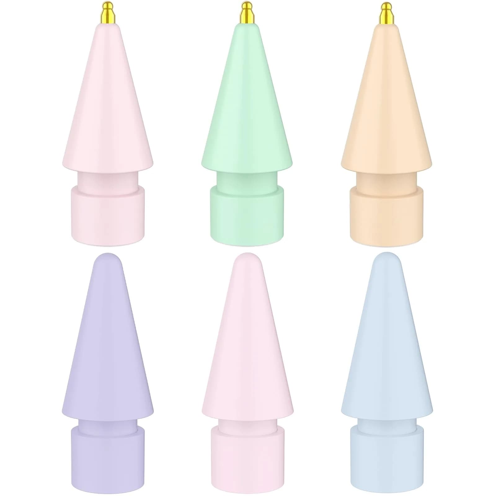 FAFALITHIC Gourd-Shaped Fine Point Replacement Tips for Apple Pencil 6-Pack | Sensitive & Smooth Writing