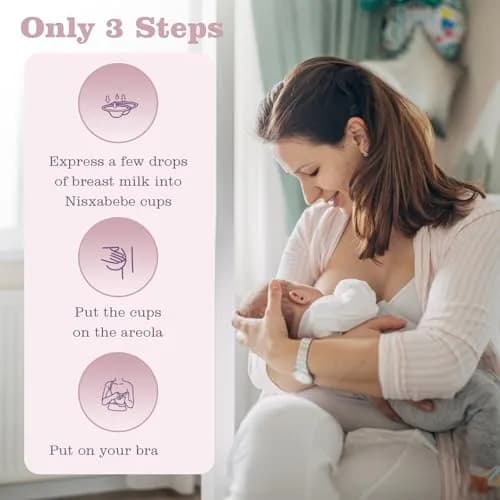 NISXABEBE Original Silver Nursing Cups for Breastfeeding Newborns | 999 Pure Silver, Regular Size thumbnail 6