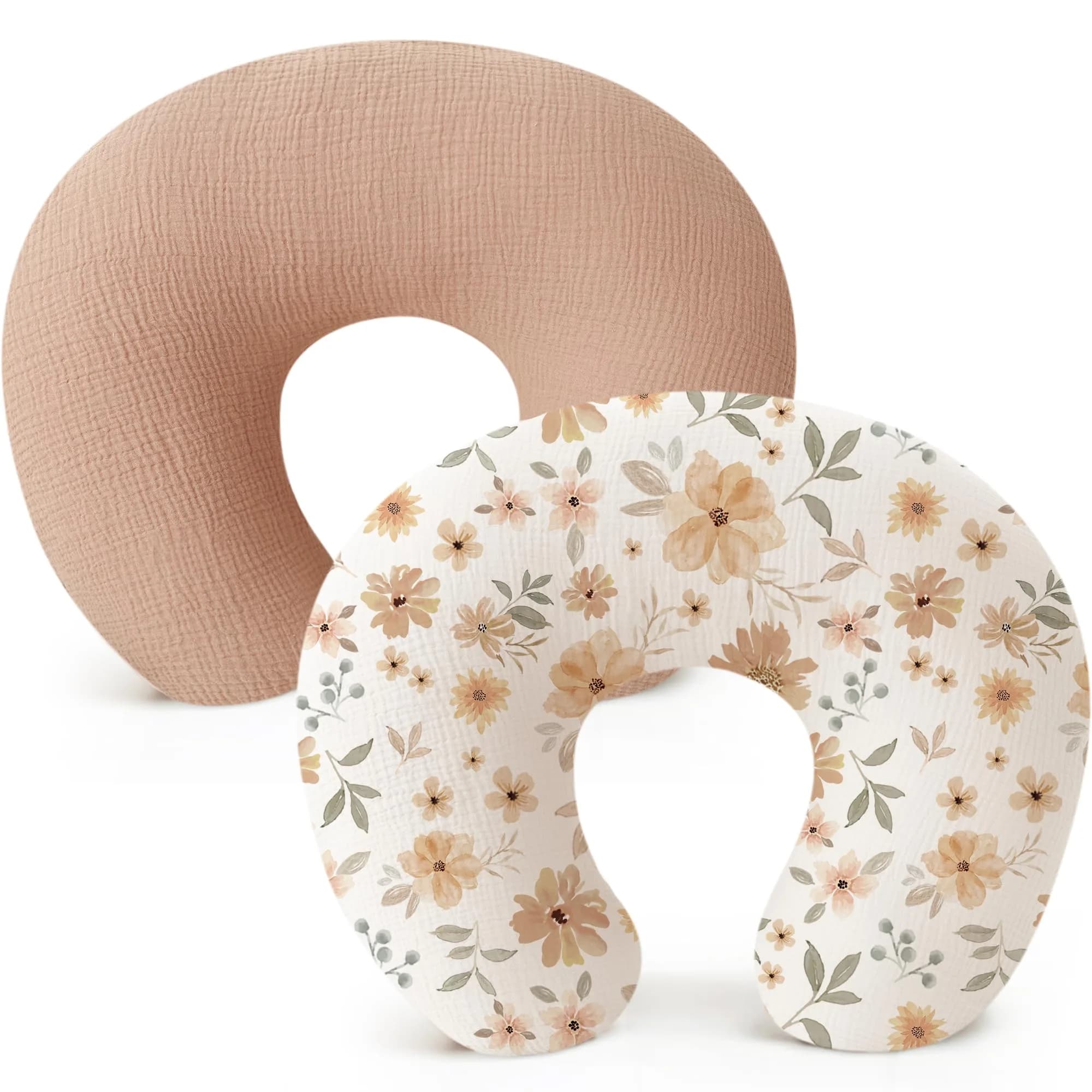 Konssy 2-Pack Muslin Nursing Pillow Covers 63.5cm x 45.7cm | Soft Cotton Slipcovers for Baby - main product image