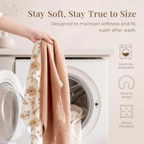 Konssy 2-Pack Muslin Nursing Pillow Covers 63.5cm x 45.7cm | Soft Cotton Slipcovers for Baby thumbnail 8