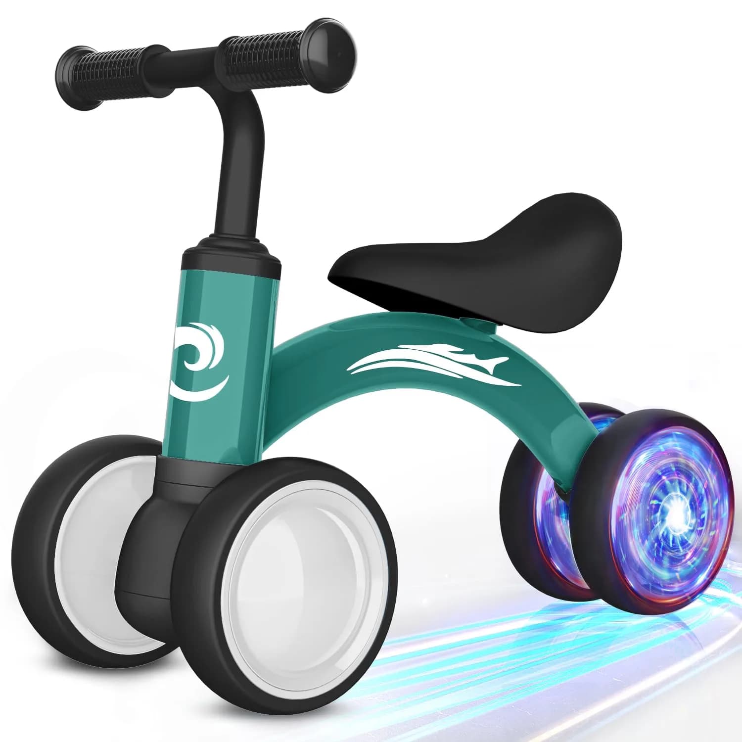 Gamfeiny Colorful Lighting Baby Balance Bike Toys for 1 Year Old Boy Girl Gifts, 10-36 Month Toddler Balance Bike, No Pedal 4 Silence Wheels & Soft Seat, 2.49 kg (5.5 lb)