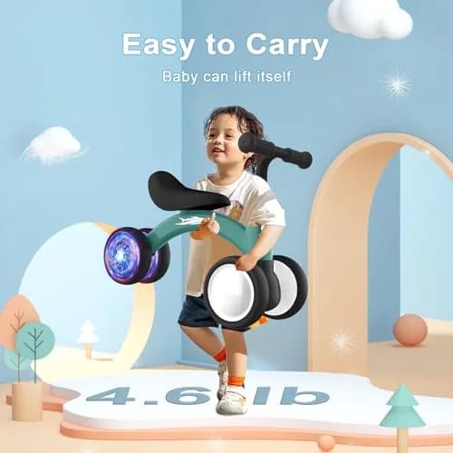 Gamfeiny Colorful Lighting Baby Balance Bike Toys for 1 Year Old Boy Girl Gifts, 10-36 Month Toddler Balance Bike, No Pedal 4 Silence Wheels & Soft Seat, 2.49 kg (5.5 lb) thumbnail 4