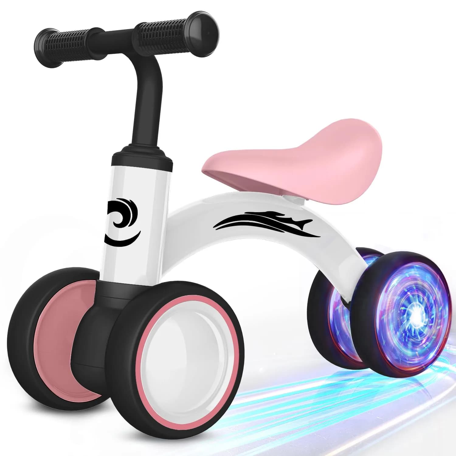 Gamfeiny Colorful Lighting Baby Balance Bike Toys for 1 Year Old Girl Gifts, 10-36 Month Toddler Balance Bike, 2.42 kg (4.6 lb) | No Pedal 4 Silence Wheels & Soft Seat