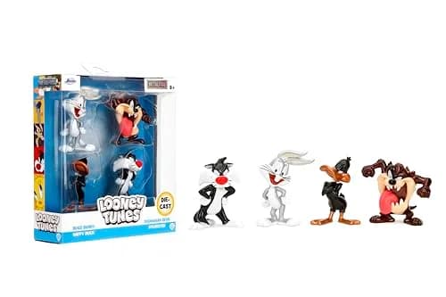 Jada Looney Tunes Metalfigs 4-Pack Bugs Bunny, Tasmanian Devil, Daffy Duck, Sylvester the Cat 2.5" (6.35cm) Metal Figures | Officially Licensed Collectible thumbnail 1
