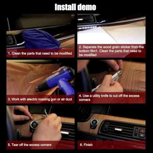 GreceYou Wood Grain Vinyl Wrap Sticker Decal Car Interior Wraps 40x100cm | Waterproof Self-Adhesive DIY Film thumbnail 7