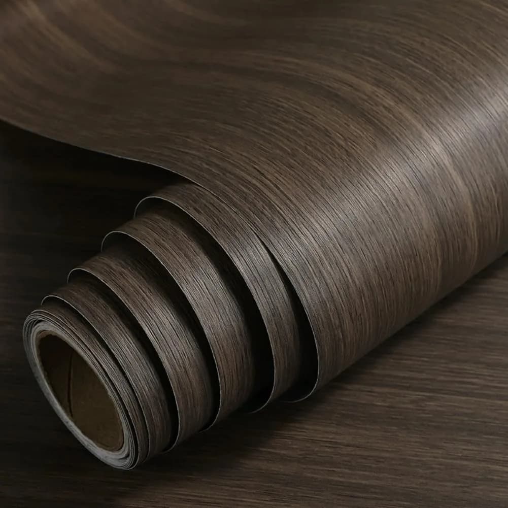 GreceYou Wood Grain Vinyl Wrap Sticker Decal for Cars & Furniture 40x100cm (15.7x39.4in) | Matte Coffee-Oak Finish