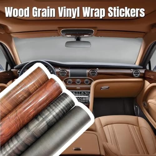 GreceYou Wood Grain Vinyl Wrap Sticker Decal for Cars & Furniture 40x100cm (15.7x39.4in) | Matte Coffee-Oak Finish thumbnail 2