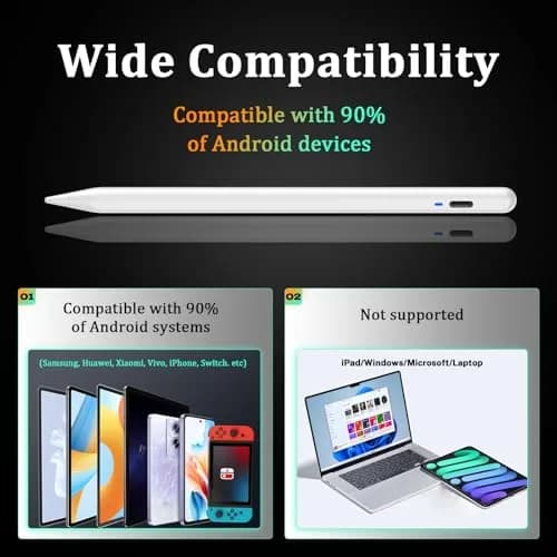 CMARS Stylus Pen for Android/Samsung A11+/A9+ | Double Tap, USB-C Charge, Magnetic Tips thumbnail 2