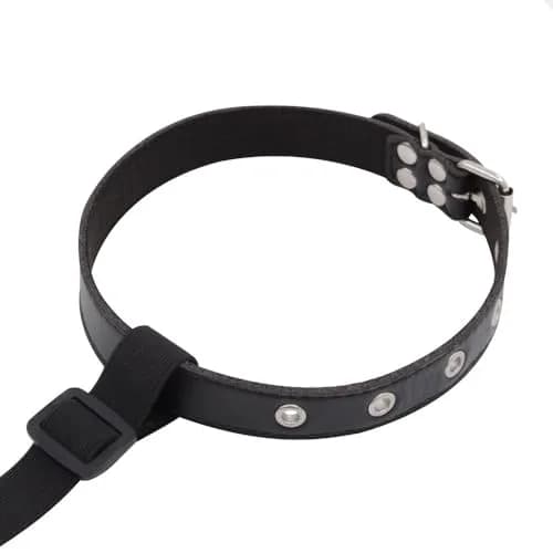 KLORVEU PU Leather Neck Collar Choker with Metal Nose Hook Buckle & Adjustable Pin Buckle | Black thumbnail 6