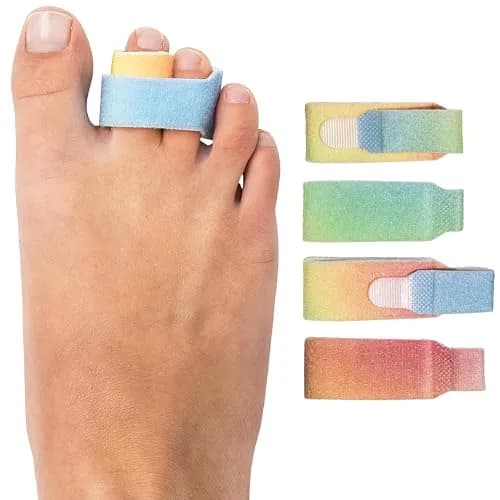 ZenToes Hammer Toe Straightener & Broken Toe Splint Wraps, 4 Ct | Soft Fabric Support for Middle Toes thumbnail 1