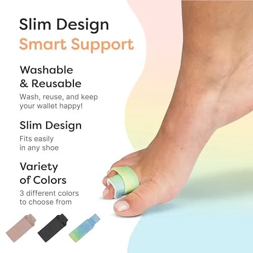 ZenToes Hammer Toe Straightener & Broken Toe Splint Wraps, 4 Ct | Soft Fabric Support for Middle Toes thumbnail 5