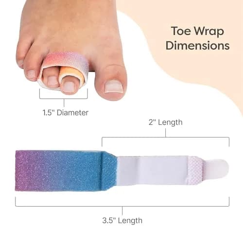 ZenToes Hammer Toe Straightener & Broken Toe Splint Wraps, 4 Ct | Soft Fabric Support for Middle Toes thumbnail 9
