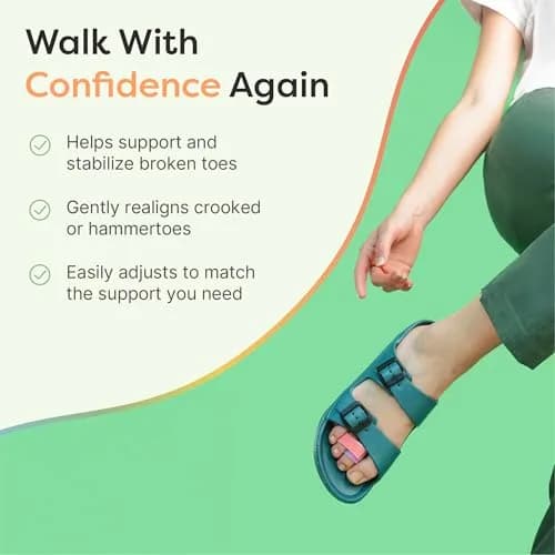 ZenToes Hammer Toe Straightener & Broken Toe Splint Wraps, 4 Ct | Soft Fabric Support for Middle Toes thumbnail 2