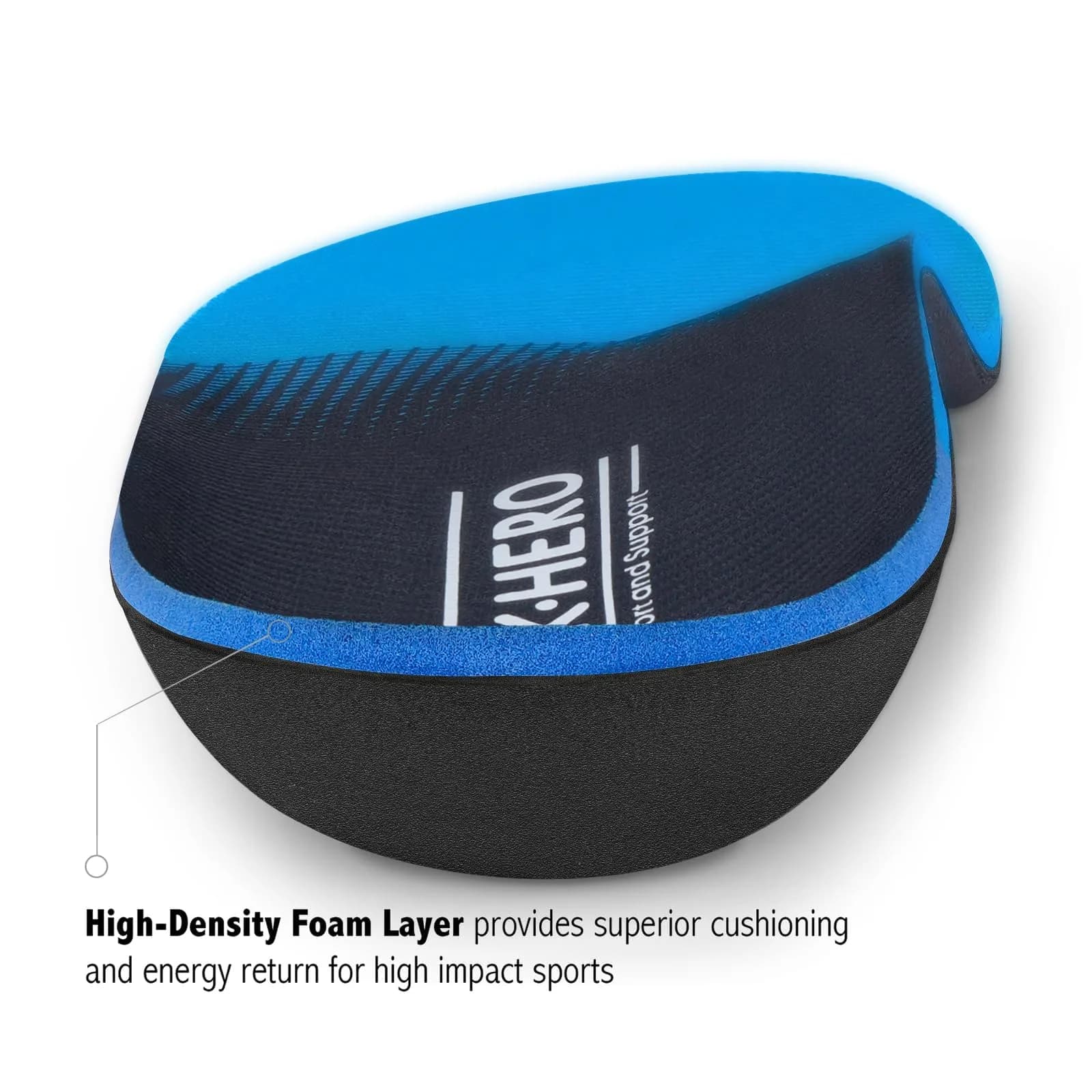 WALK·HERO Plantar Fasciitis Insoles for Men & Women, Arch Support Shoe Inserts (Mens 8-8.5 | Womens 10-10.5, Blue) thumbnail 4