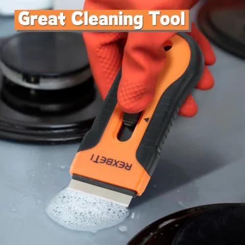 REXBETI Razor Blade Scraper Tool 4 Pack | Heavy Duty Glass Stovetop & Wood Floor Cleaner thumbnail 7