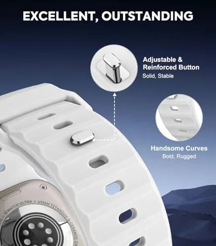MoKo Ocean Band Compatible with Apple Watch 42/44/45/46/49mm | Waterproof Silicone Sport Strap thumbnail 3