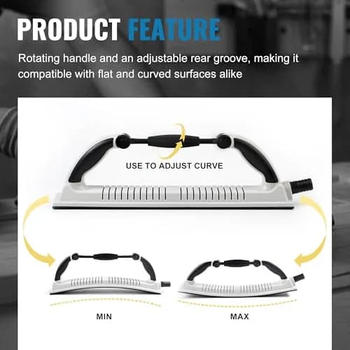 S SATC Adjustable Radius Longboard Sanding Block 70mm x 400mm (2.75" x 15.75") with 10pc Mesh Sandpaper | Flexible Auto Body & Woodworking Tool thumbnail 2