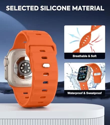 MoKo Ocean Band Compatible with Apple Watch 42/44/45/46/49mm | Waterproof Silicone Sport Strap thumbnail 4
