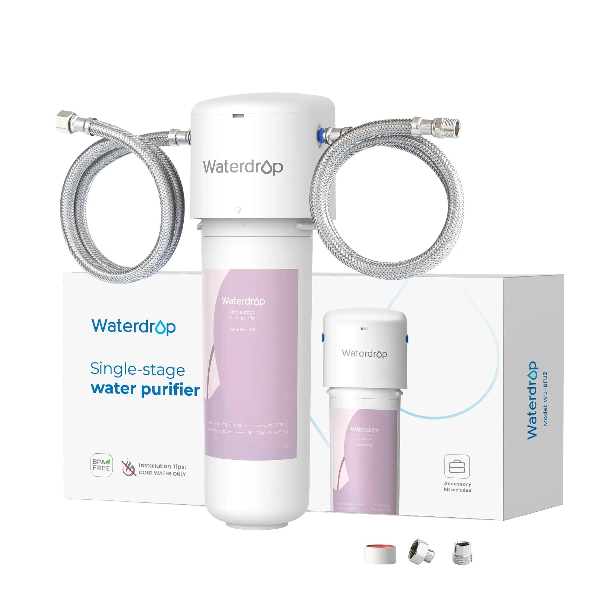 Waterdrop 15UA-UF Ultra Filtration Under Sink Water Filter System 19,000 Gallons (71,942 L) | Reduces Lead, Chlorine, Bad Taste & Odor — BFU2