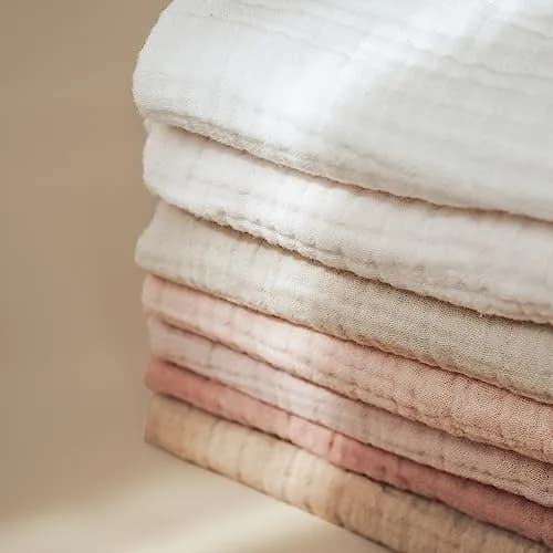 Konssy 7 Pack Muslin Baby Washcloths 28cm x 28cm | Ultra-Soft & Absorbent Cotton for Newborns thumbnail 7