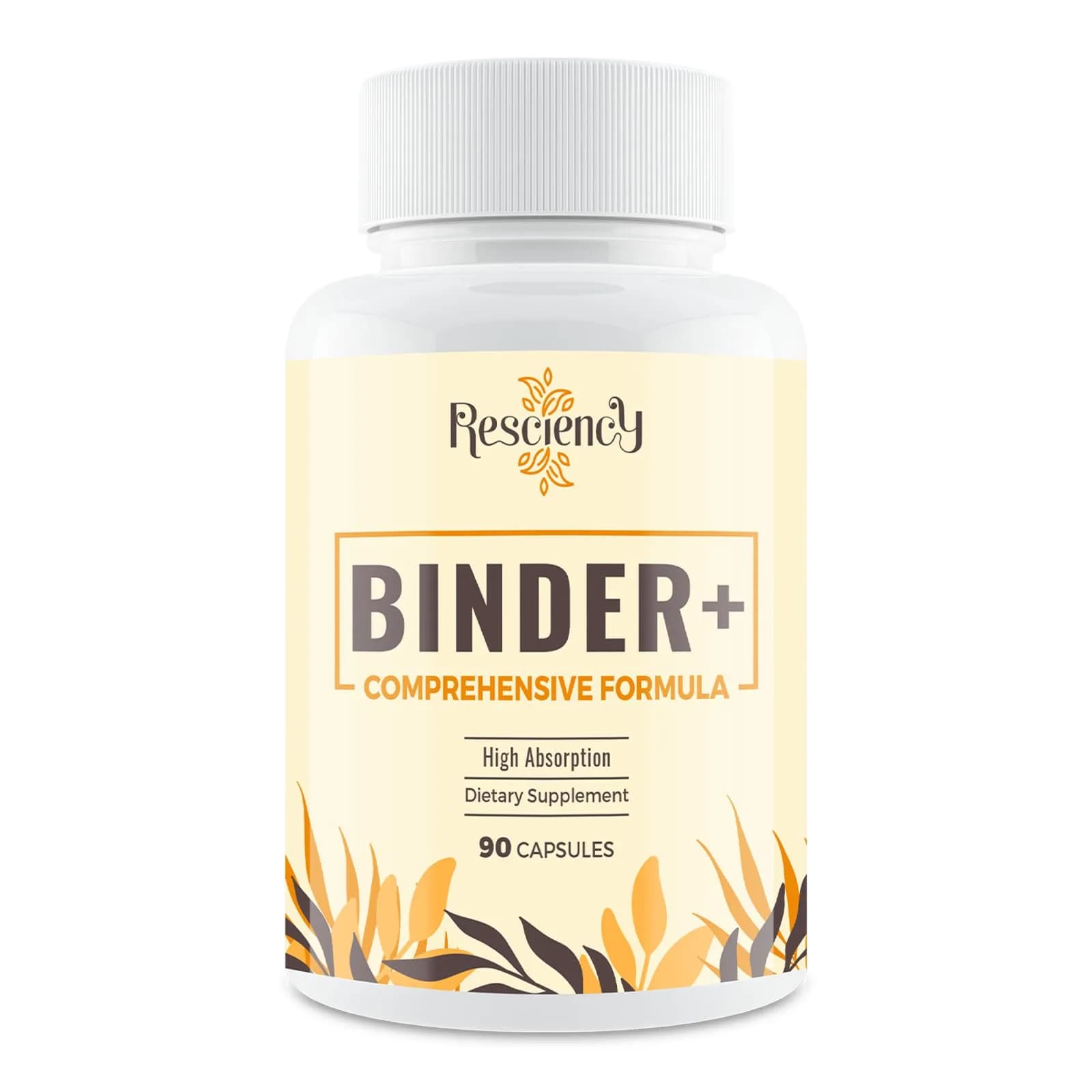 Resciency Detox Binder Supplement – Activated Charcoal, Zeolite, Bentonite Clay, Milk Thistle, 90 Vegan Capsules | Liver & Gut Support - main product image