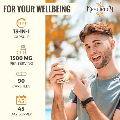 Resciency Detox Binder Supplement – Activated Charcoal, Zeolite, Bentonite Clay, Milk Thistle, 90 Vegan Capsules | Liver & Gut Support thumbnail 6