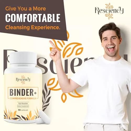 Resciency Detox Binder Supplement – Activated Charcoal, Zeolite, Bentonite Clay, Milk Thistle, 90 Vegan Capsules | Liver & Gut Support thumbnail 7