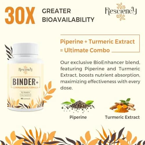 Resciency Detox Binder Supplement – Activated Charcoal, Zeolite, Bentonite Clay, Milk Thistle, 90 Vegan Capsules | Liver & Gut Support thumbnail 3