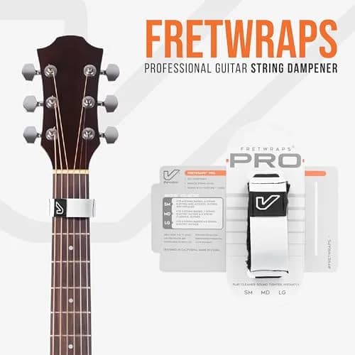 Gruv Gear Fret Wrap & Guitar Mute Pro, Small White | String Dampener for Acoustic, Electric & Bass thumbnail 2