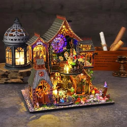 Spilay Dollhouse Miniature with Furniture,DIY Wooden Crafts, 1:24 Scale, Creative Room Idea Gift for Adults & Kids thumbnail 3
