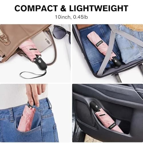 G4Free 40 Inch Compact Automatic Folding Umbrella Pink | UPF 50+ UV Protection thumbnail 5