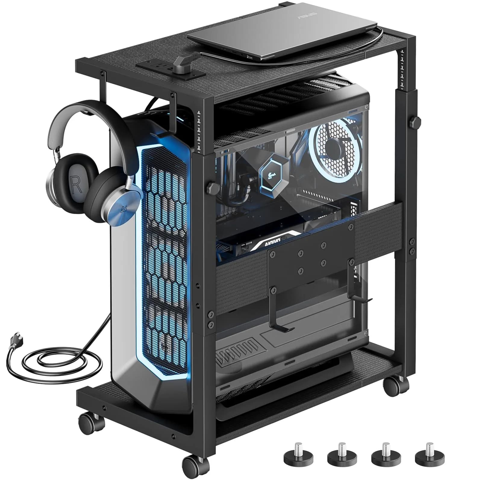 JANE EYRE Computer Tower Stand - 23.03"-28.3" Height Adjustable | Versatile, Ergonomic & Stylish