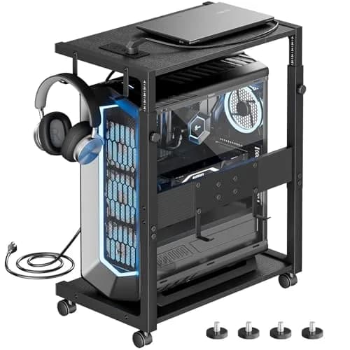 JANE EYRE Computer Tower Stand - 23.03"-28.3" Height Adjustable | Versatile, Ergonomic & Stylish thumbnail 1