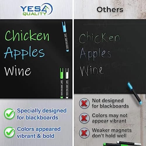 YES4QUALITY Magnetic Black Dry Erase Board 19x13” | Stain-Resistant, Magnetic, for Fridge thumbnail 5