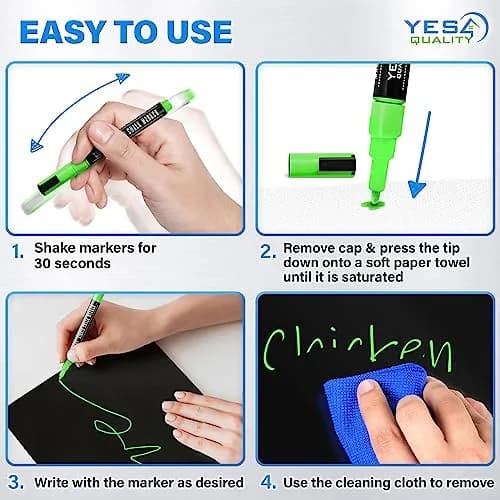 YES4QUALITY Magnetic Black Dry Erase Board 19x13” | Stain-Resistant, Magnetic, for Fridge thumbnail 7