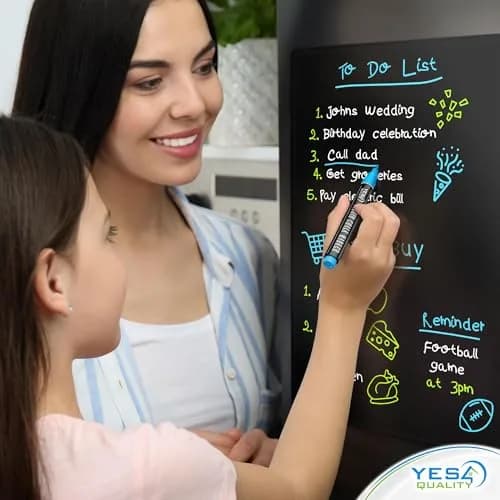 YES4QUALITY Magnetic Black Dry Erase Board 19x13” | Stain-Resistant, Magnetic, for Fridge thumbnail 8