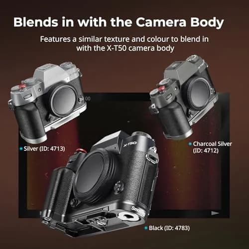 SMALLRIG L-Shape Handgrip for FUJIFILM X-T50 | Ergonomic Silicone Grip, Quick Release Plate, Shutter Button, Hot Shoe Cover thumbnail 5