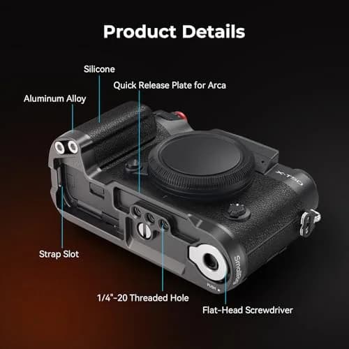 SMALLRIG L-Shape Handgrip for FUJIFILM X-T50 | Ergonomic Silicone Grip, Quick Release Plate, Shutter Button, Hot Shoe Cover thumbnail 8