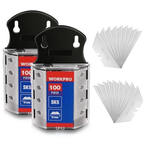 WORKPRO Utility Knife Blades 200 Pack with Dispenser | SK5 Steel, Standard Size, Sharp & Durable thumbnail 1