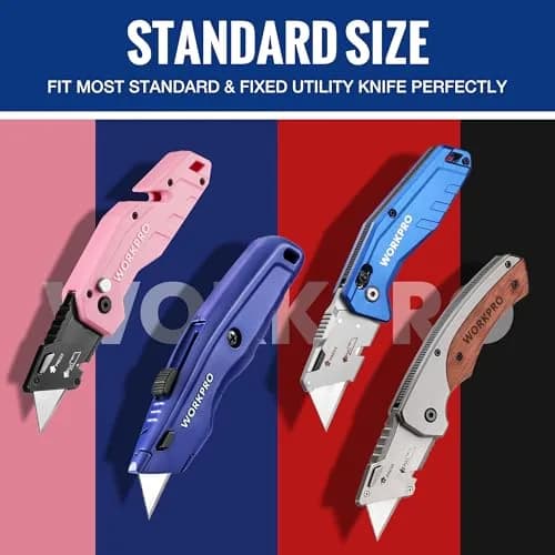 WORKPRO Utility Knife Blades 200 Pack with Dispenser | SK5 Steel, Standard Size, Sharp & Durable thumbnail 5