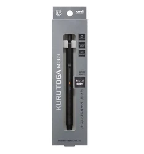 KURUTOGA Mitsubishi Pencil Mechanical Pencil 0.5mm Nocturne Black | Stable, Sharp Lead with Metal Body thumbnail 1