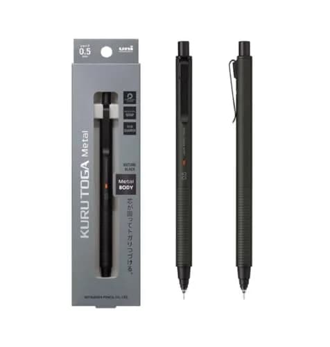 KURUTOGA Mitsubishi Pencil Mechanical Pencil 0.5mm Nocturne Black | Stable, Sharp Lead with Metal Body thumbnail 2