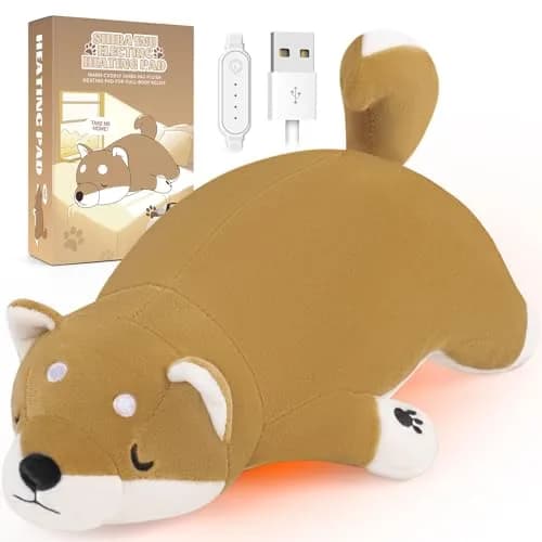 Auspicious beginning Shiba Inu Plush Heating Pad | USB Powered for Period Cramps & Neck Shoulder Pain Relief thumbnail 1