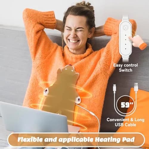 Auspicious beginning Shiba Inu Plush Heating Pad | USB Powered for Period Cramps & Neck Shoulder Pain Relief thumbnail 4